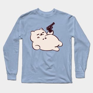 kitty collector tubbs the cat but it has a gun Long Sleeve T-Shirt